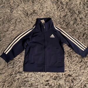 Adidas Kids Navy Joggers with White Stripes